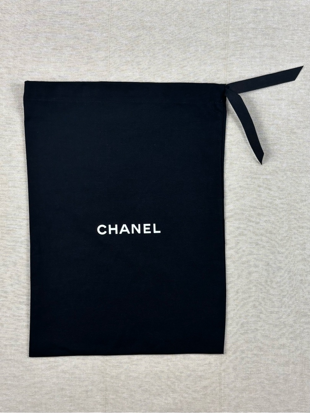 CHANEL Black Drawstring Dust Bag Shoe Storage Travel Pouch Authentic Gift